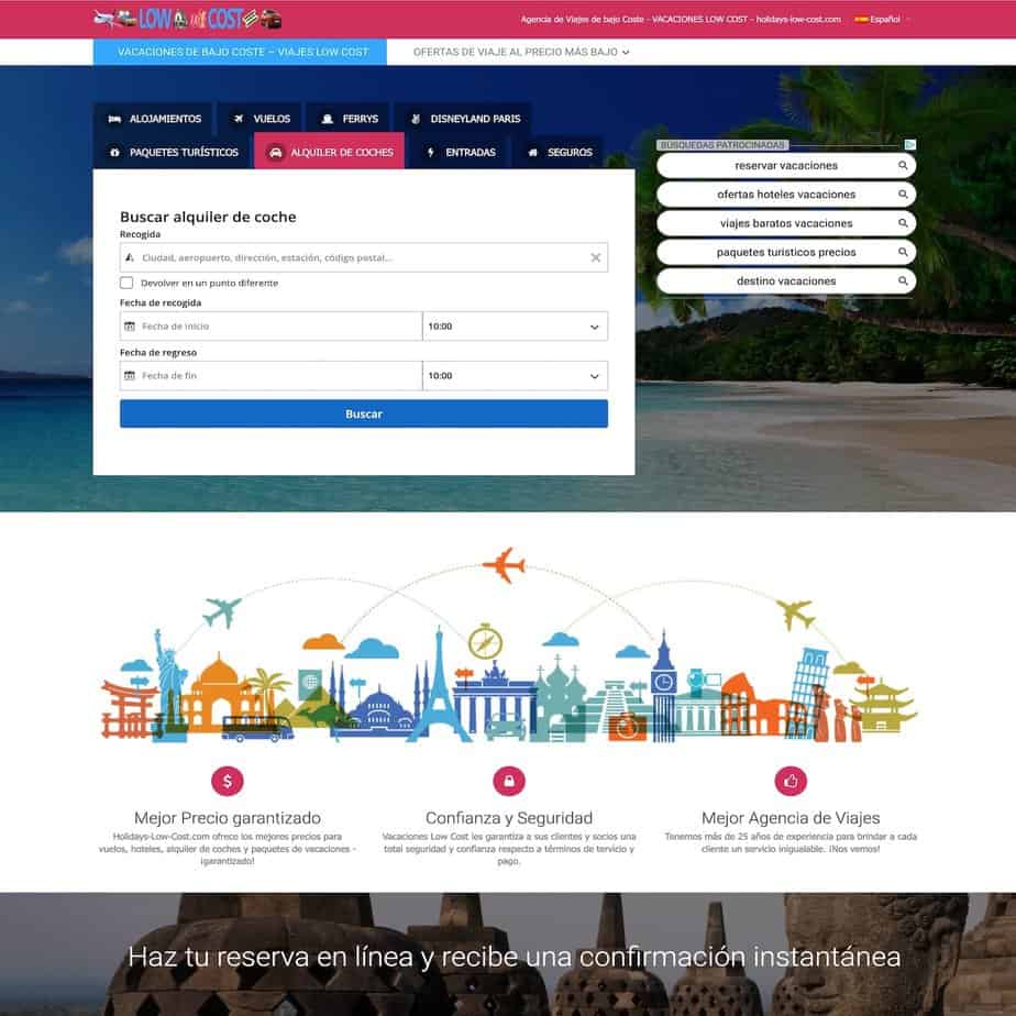 La mejor agencia de viajes de bajo coste: holidays-low-cost.com. Tu agencia de viajes online barata y fiable. Ofertas y Descuentos en línea.