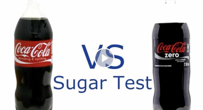 Zucker-Vergleich zwischen Coca Cola und Coca Cola Zero