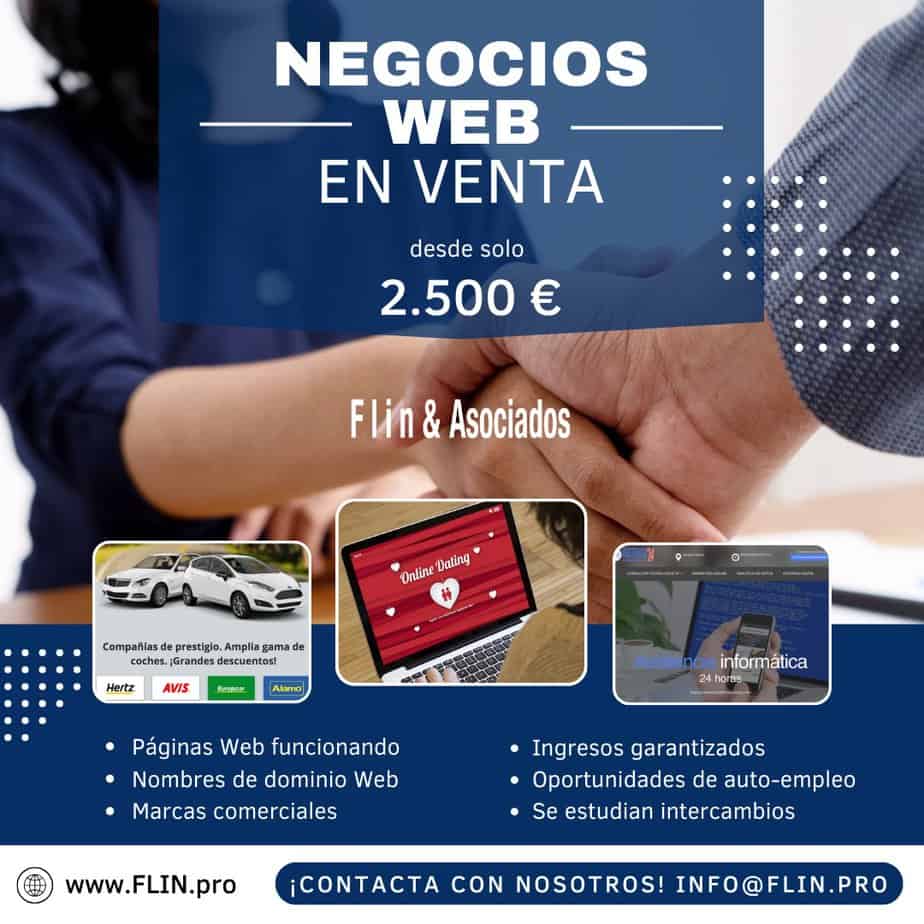 Se venden negocios web y nombres de dominio