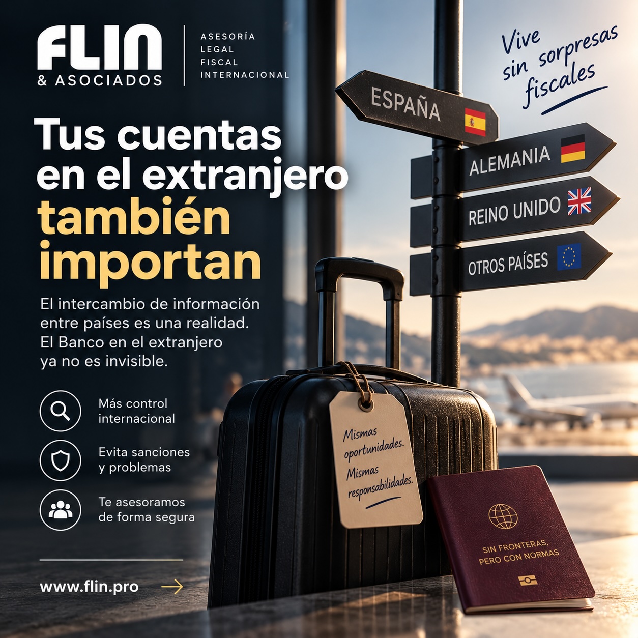Tus cuentas en el extranjero también importan: cooperación fiscal internacional con España, FLIN & ASOCIADOS.