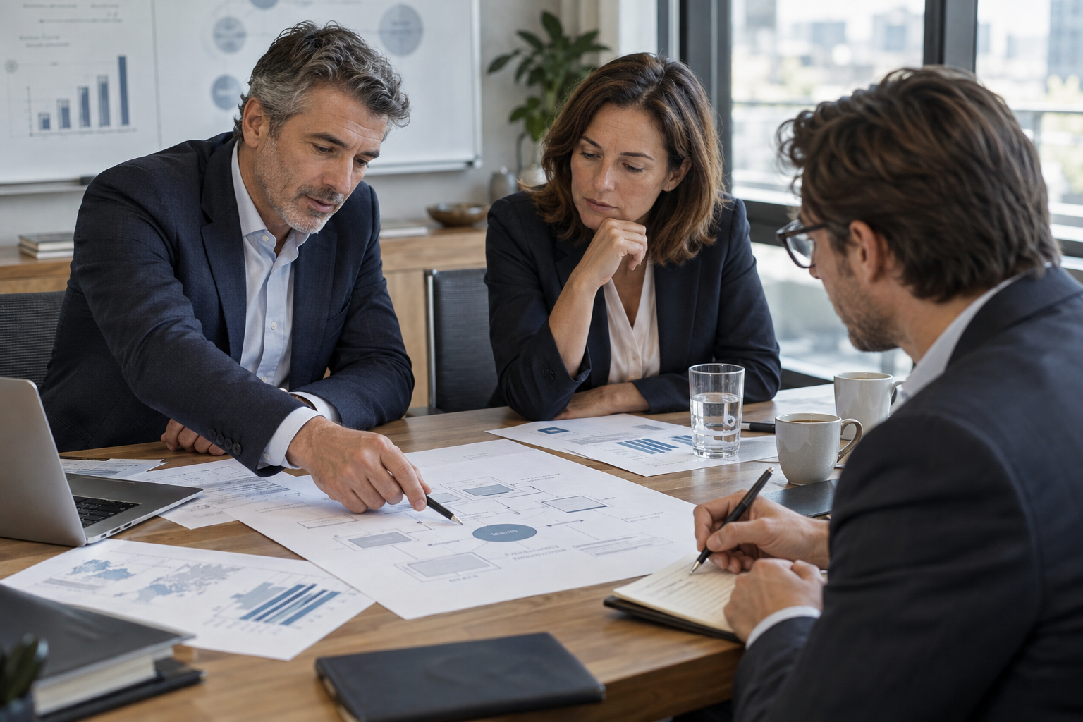 Flin & Asociados | FLIN.pro | Consultoría | España y Latinoamérica Profesionales analizan un proyecto empresarial
